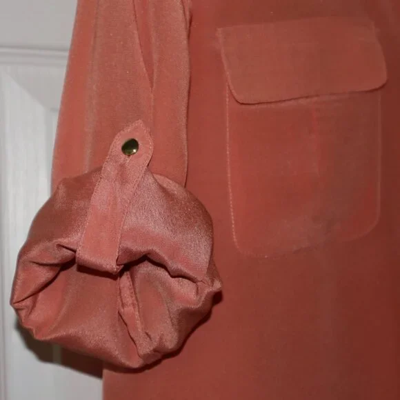 Banana Republic | Peach Silk Blouse, Size S - Picture 9 of 9
